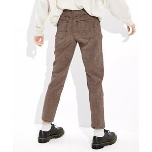 American Eagle Dark Academia High Waisted Houndstooth Mom Jeans Stretch Sz 0